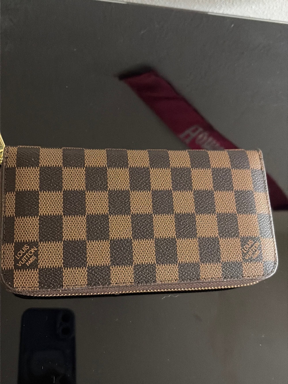 Louis Vuitton Brown Damier Canvas Zip Card Holder